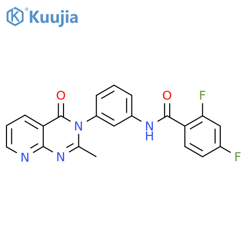 2,4-difluoro-N-(3-{2-methyl-4-oxo-3H,4H-pyrido2,3-dpyrimidin-3-yl}phenyl)benzamide structure
