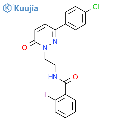 N-{2-3-(4-chlorophenyl)-6-oxo-1,6-dihydropyridazin-1-ylethyl}-2-iodobenzamide structure