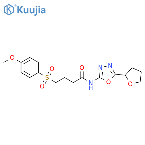 4-(4-methoxybenzenesulfonyl)-N-5-(oxolan-2-yl)-1,3,4-oxadiazol-2-ylbutanamide structure