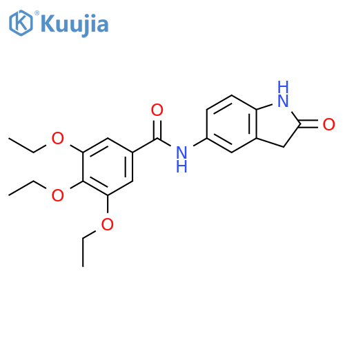 3,4,5-triethoxy-N-(2-oxo-2,3-dihydro-1H-indol-5-yl)benzamide structure