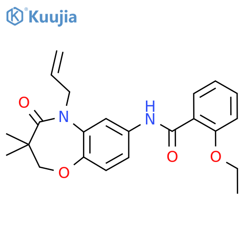 N-3,3-dimethyl-4-oxo-5-(prop-2-en-1-yl)-2,3,4,5-tetrahydro-1,5-benzoxazepin-7-yl-2-ethoxybenzamide structure