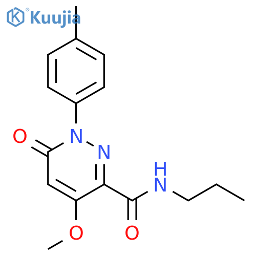 4-methoxy-1-(4-methylphenyl)-6-oxo-N-propyl-1,6-dihydropyridazine-3-carboxamide structure