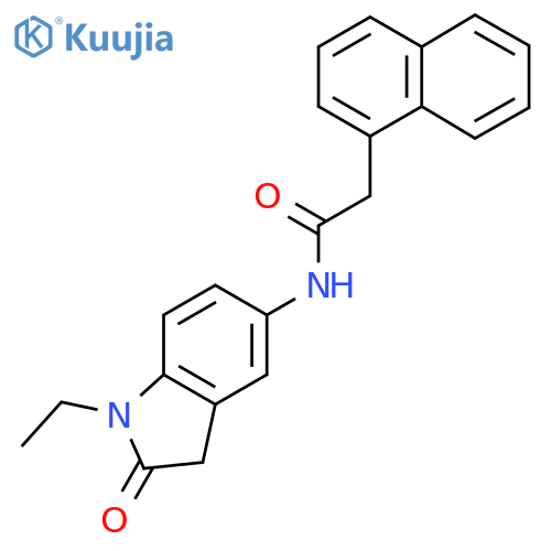 N-(1-ethyl-2-oxo-2,3-dihydro-1H-indol-5-yl)-2-(naphthalen-1-yl)acetamide structure