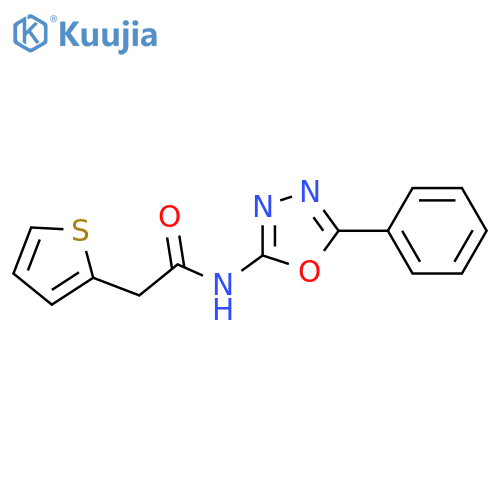 N-(5-phenyl-1,3,4-oxadiazol-2-yl)-2-(thiophen-2-yl)acetamide structure
