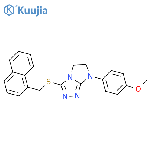 7-(4-methoxyphenyl)-3-{(naphthalen-1-yl)methylsulfanyl}-5H,6H,7H-imidazo2,1-c1,2,4triazole structure