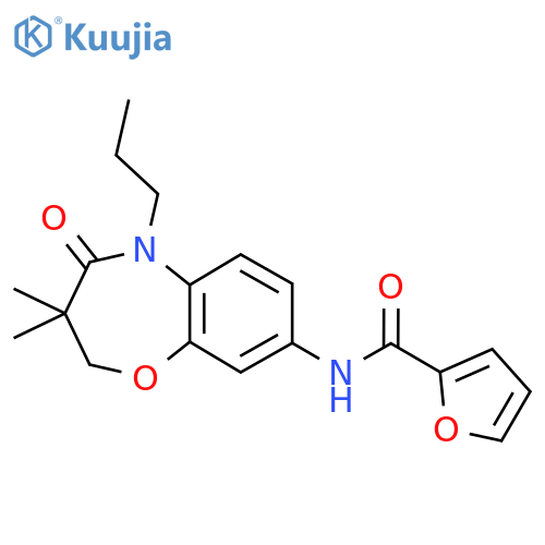 N-(3,3-dimethyl-4-oxo-5-propyl-2,3,4,5-tetrahydro-1,5-benzoxazepin-8-yl)furan-2-carboxamide structure