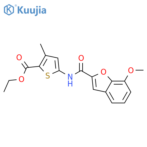 ethyl 5-(7-methoxy-1-benzofuran-2-amido)-3-methylthiophene-2-carboxylate structure