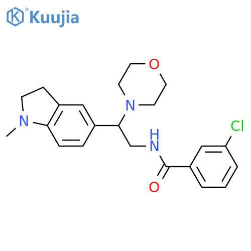 3-chloro-N-2-(1-methyl-2,3-dihydro-1H-indol-5-yl)-2-(morpholin-4-yl)ethylbenzamide structure