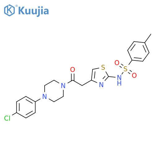N-(4-{2-4-(4-chlorophenyl)piperazin-1-yl-2-oxoethyl}-1,3-thiazol-2-yl)-4-methylbenzene-1-sulfonamide structure
