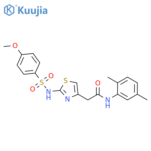N-(2,5-dimethylphenyl)-2-2-(4-methoxybenzenesulfonamido)-1,3-thiazol-4-ylacetamide structure