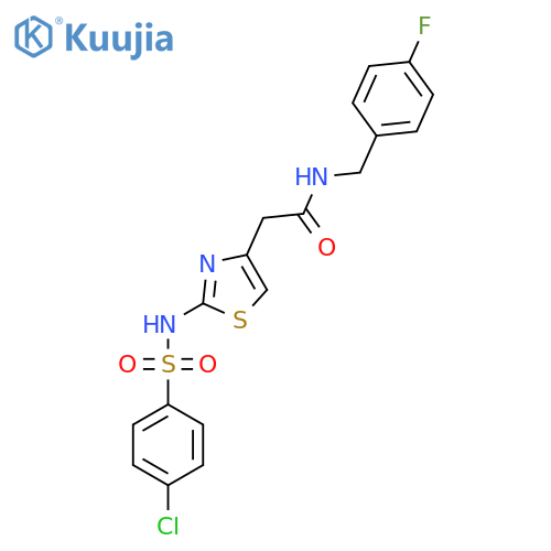2-2-(4-chlorobenzenesulfonamido)-1,3-thiazol-4-yl-N-(4-fluorophenyl)methylacetamide structure