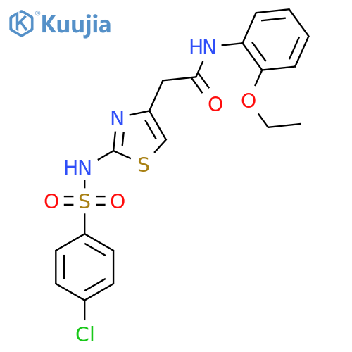 2-2-(4-chlorobenzenesulfonamido)-1,3-thiazol-4-yl-N-(2-ethoxyphenyl)acetamide structure