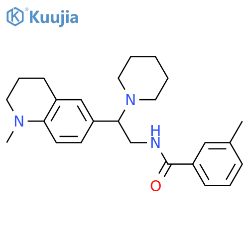 3-methyl-N-2-(1-methyl-1,2,3,4-tetrahydroquinolin-6-yl)-2-(piperidin-1-yl)ethylbenzamide structure