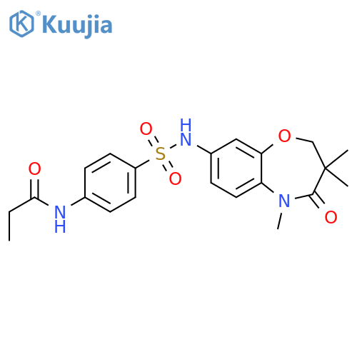 N-{4-(3,3,5-trimethyl-4-oxo-2,3,4,5-tetrahydro-1,5-benzoxazepin-8-yl)sulfamoylphenyl}propanamide structure
