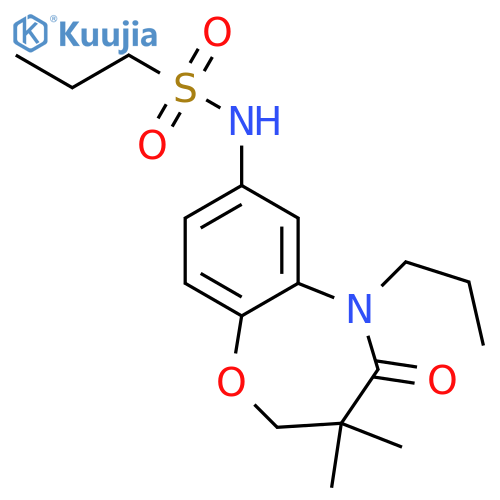 N-(3,3-dimethyl-4-oxo-5-propyl-2,3,4,5-tetrahydro-1,5-benzoxazepin-7-yl)propane-1-sulfonamide structure