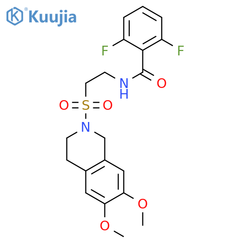N-{2-(6,7-dimethoxy-1,2,3,4-tetrahydroisoquinolin-2-yl)sulfonylethyl}-2,6-difluorobenzamide structure