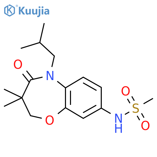 N-3,3-dimethyl-5-(2-methylpropyl)-4-oxo-2,3,4,5-tetrahydro-1,5-benzoxazepin-8-ylmethanesulfonamide structure