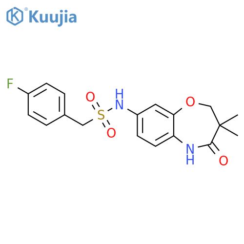N-(3,3-dimethyl-4-oxo-2,3,4,5-tetrahydro-1,5-benzoxazepin-8-yl)-1-(4-fluorophenyl)methanesulfonamide structure