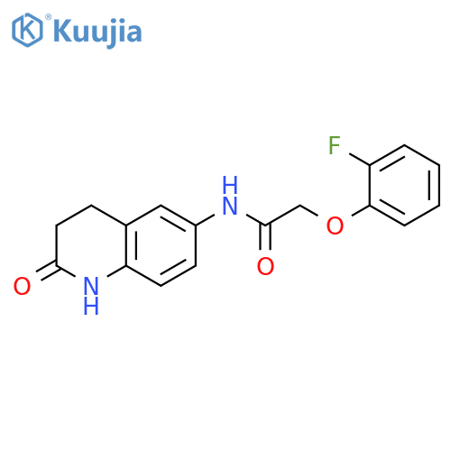2-(2-fluorophenoxy)-N-(2-oxo-1,2,3,4-tetrahydroquinolin-6-yl)acetamide structure
