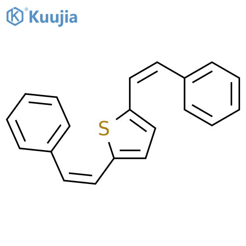 Thiophene, 2,5-bis[(1Z)-2-phenylethenyl]- structure