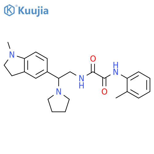 N-2-(1-methyl-2,3-dihydro-1H-indol-5-yl)-2-(pyrrolidin-1-yl)ethyl-N'-(2-methylphenyl)ethanediamide structure