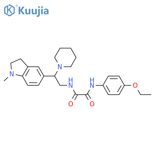 N'-(4-ethoxyphenyl)-N-[2-(1-methyl-2,3-dihydroindol-5-yl)-2-piperidin-1-ylethyl]oxamide structure