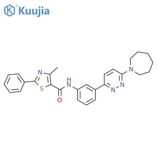 N-{3-6-(azepan-1-yl)pyridazin-3-ylphenyl}-4-methyl-2-phenyl-1,3-thiazole-5-carboxamide structure