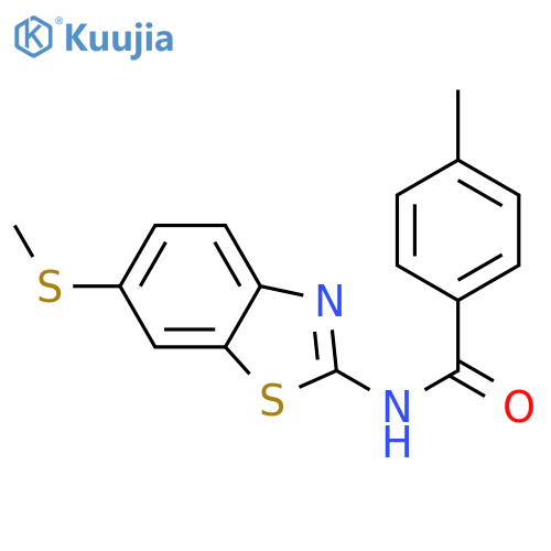 4-methyl-N-6-(methylsulfanyl)-1,3-benzothiazol-2-ylbenzamide structure