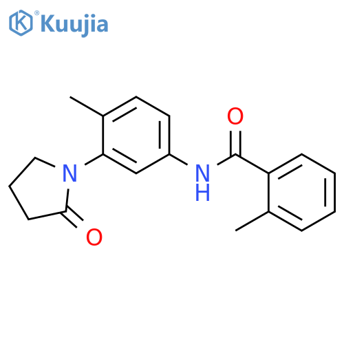2-methyl-N-4-methyl-3-(2-oxopyrrolidin-1-yl)phenylbenzamide structure