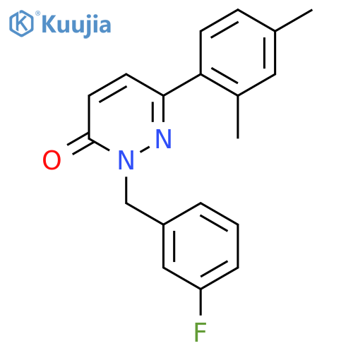 6-(2,4-dimethylphenyl)-2-(3-fluorophenyl)methyl-2,3-dihydropyridazin-3-one structure