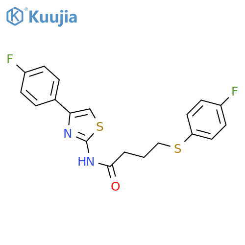 N-4-(4-fluorophenyl)-1,3-thiazol-2-yl-4-(4-fluorophenyl)sulfanylbutanamide structure