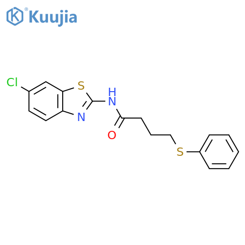 N-(6-chloro-1,3-benzothiazol-2-yl)-4-(phenylsulfanyl)butanamide structure