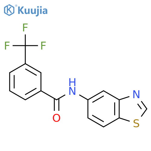 N-(1,3-benzothiazol-5-yl)-3-(trifluoromethyl)benzamide structure