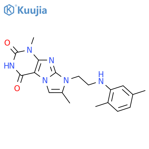 8-{2-(2,5-dimethylphenyl)aminoethyl}-1,7-dimethyl-1H,2H,3H,4H,8H-imidazo1,2-gpurine-2,4-dione structure