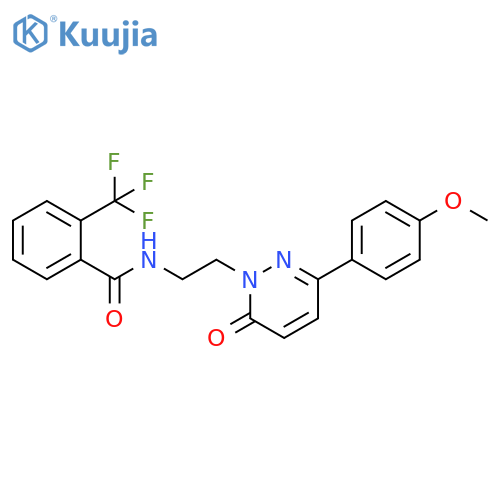 N-{2-3-(4-methoxyphenyl)-6-oxo-1,6-dihydropyridazin-1-ylethyl}-2-(trifluoromethyl)benzamide structure