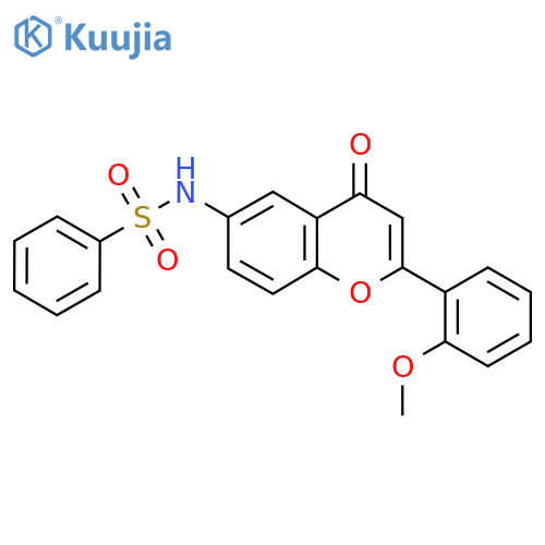 N-2-(2-methoxyphenyl)-4-oxo-4H-chromen-6-ylbenzenesulfonamide structure