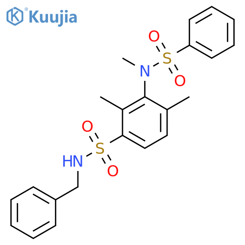 N-benzyl-2,4-dimethyl-3-(N-methylbenzenesulfonamido)benzene-1-sulfonamide structure