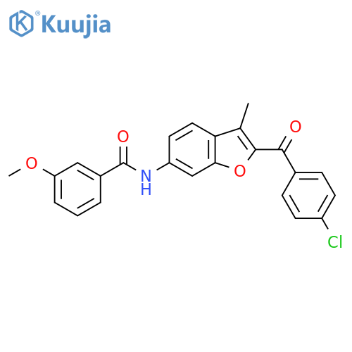 N-2-(4-chlorobenzoyl)-3-methyl-1-benzofuran-6-yl-3-methoxybenzamide structure