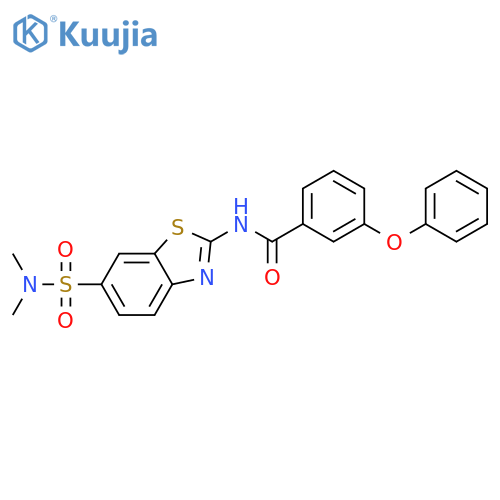 N-6-(dimethylsulfamoyl)-1,3-benzothiazol-2-yl-3-phenoxybenzamide structure