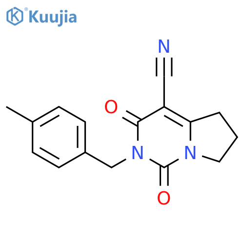 2-(4-Methyl-benzyl)-1,3-dioxo-1,2,3,5,6,7-hexahydro-pyrrolo[1,2-c]pyrimidine-4-carbonitrile structure