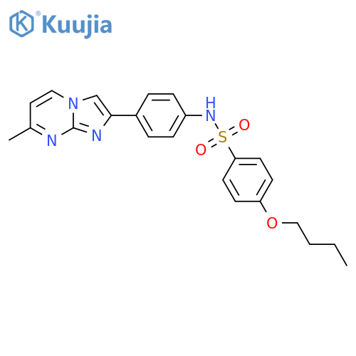 4-butoxy-N-(4-{7-methylimidazo1,2-apyrimidin-2-yl}phenyl)benzene-1-sulfonamide structure