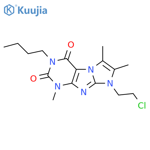 3-butyl-8-(2-chloroethyl)-1,6,7-trimethyl-1H,2H,3H,4H,8H-imidazo1,2-gpurine-2,4-dione structure