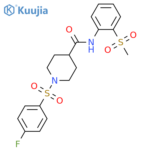 1-(4-fluorobenzenesulfonyl)-N-(2-methanesulfonylphenyl)piperidine-4-carboxamide structure