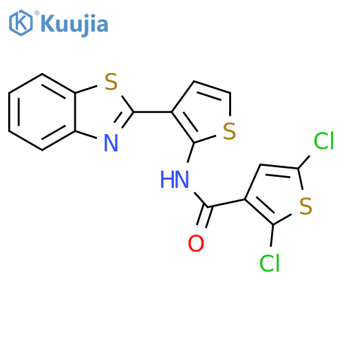 N-3-(1,3-benzothiazol-2-yl)thiophen-2-yl-2,5-dichlorothiophene-3-carboxamide structure