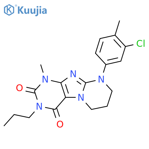 9-(3-chloro-4-methylphenyl)-1-methyl-3-propyl-1H,2H,3H,4H,6H,7H,8H,9H-pyrimido1,2-gpurine-2,4-dione structure
