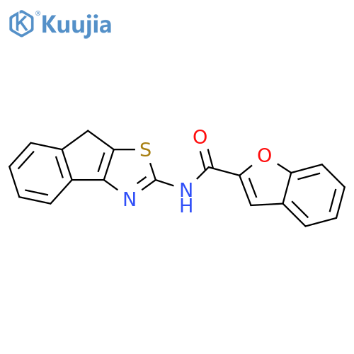 N-{8H-indeno1,2-d1,3thiazol-2-yl}-1-benzofuran-2-carboxamide structure