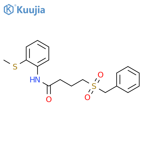 N-2-(methylsulfanyl)phenyl-4-phenylmethanesulfonylbutanamide structure
