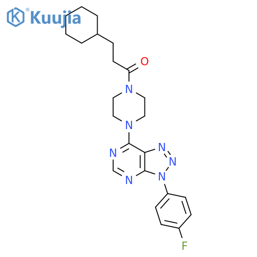 3-cyclohexyl-1-{4-3-(4-fluorophenyl)-3H-1,2,3triazolo4,5-dpyrimidin-7-ylpiperazin-1-yl}propan-1-one structure