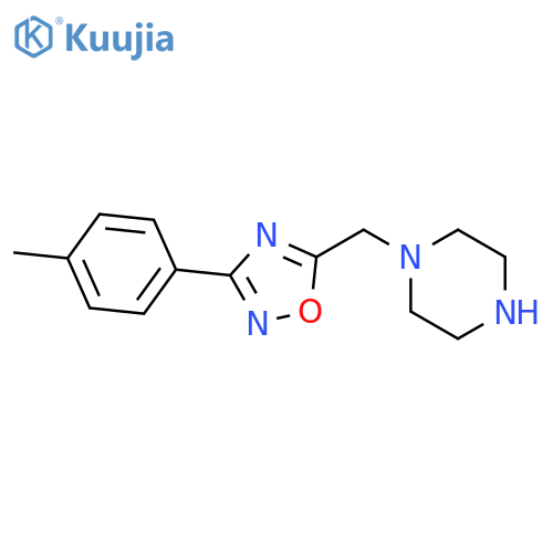 1-{3-(4-methylphenyl)-1,2,4-oxadiazol-5-ylmethyl}piperazine structure