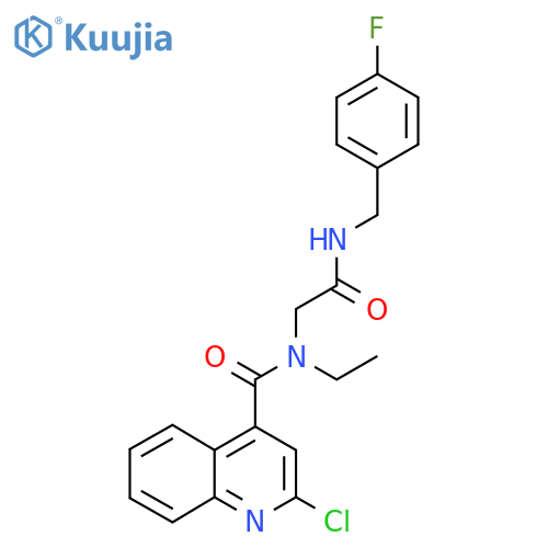 2-[1-(2-chloroquinolin-4-yl)-N-ethylformamido]-N-[(4-fluorophenyl)methyl]acetamide structure